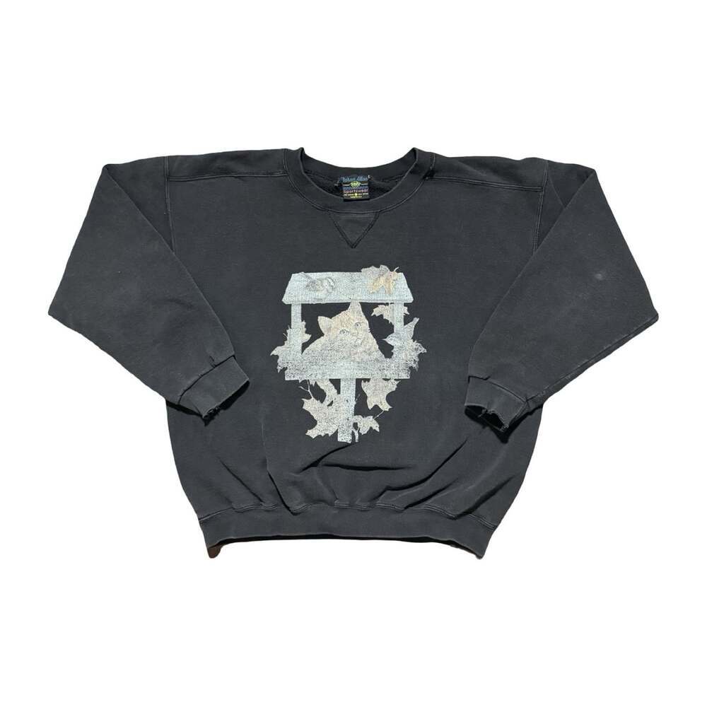 True Vintage 1980s Cat Lover Pullover Crewneck Sweater Size Large